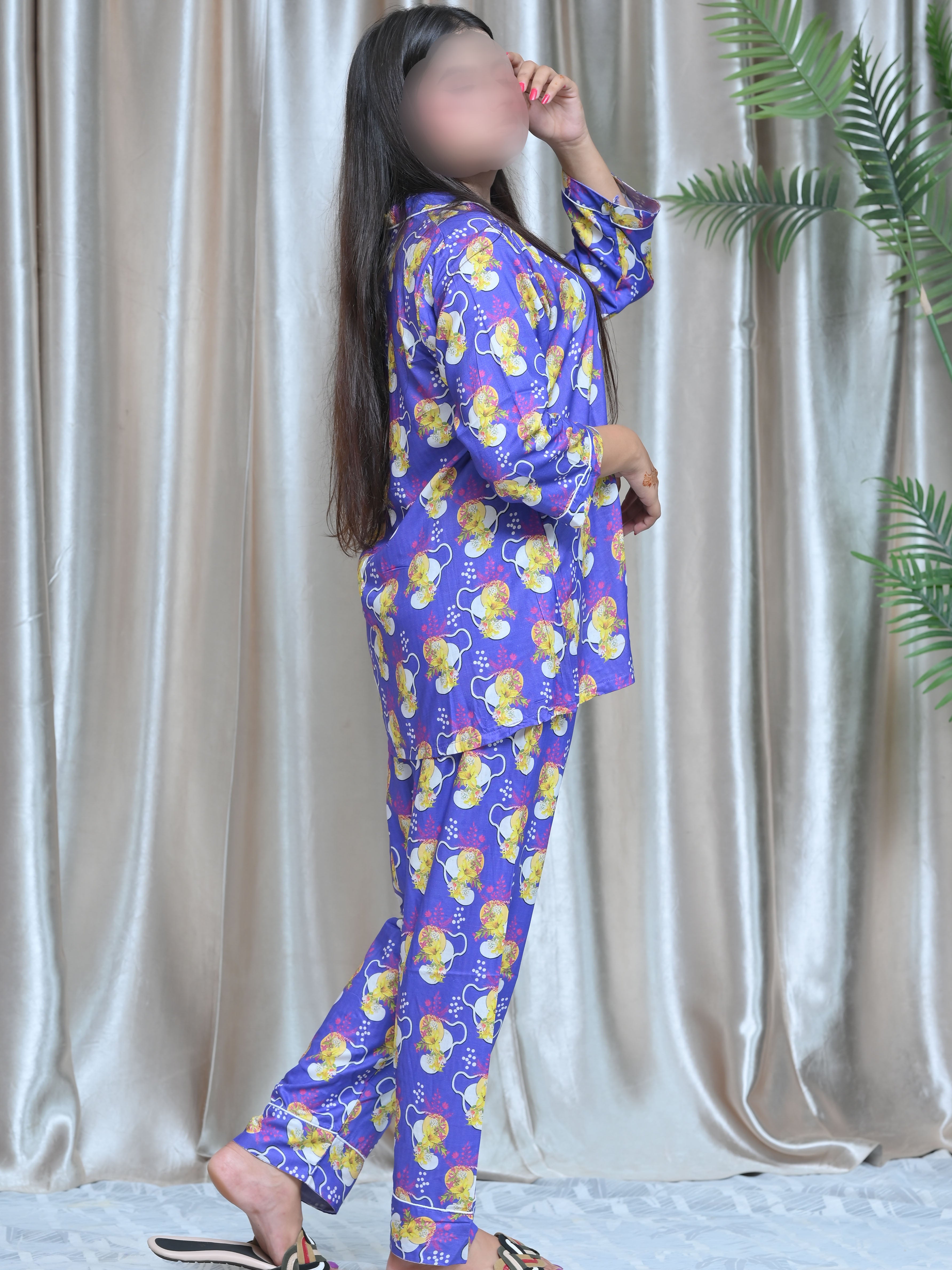 Winter Linen Night Suit