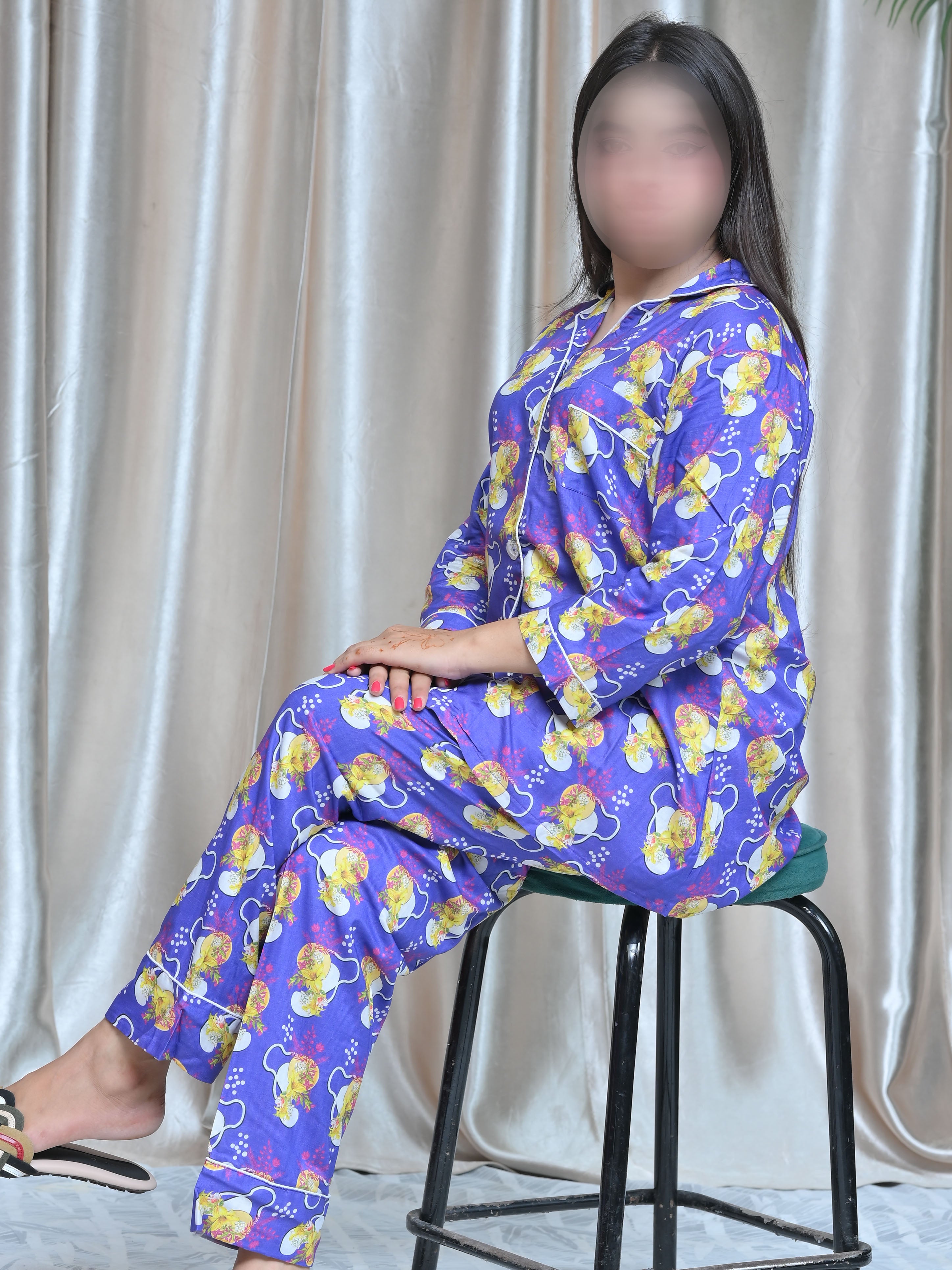 Winter Linen Night Suit