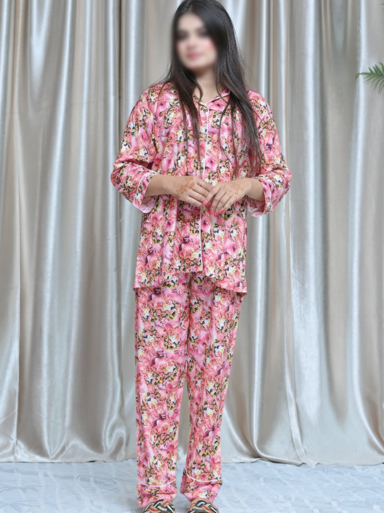 winter linen night suit