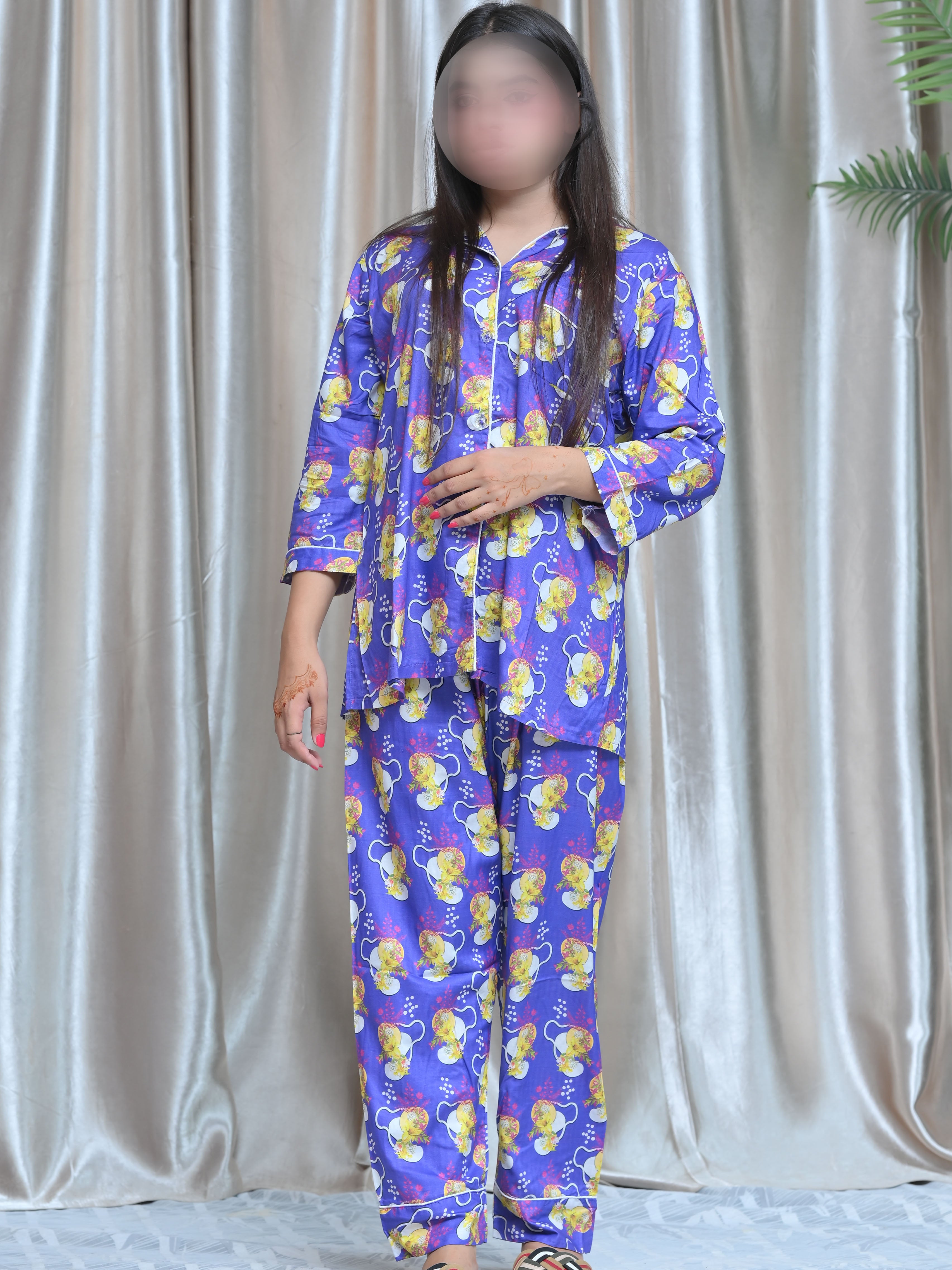 Winter Linen Night Suit