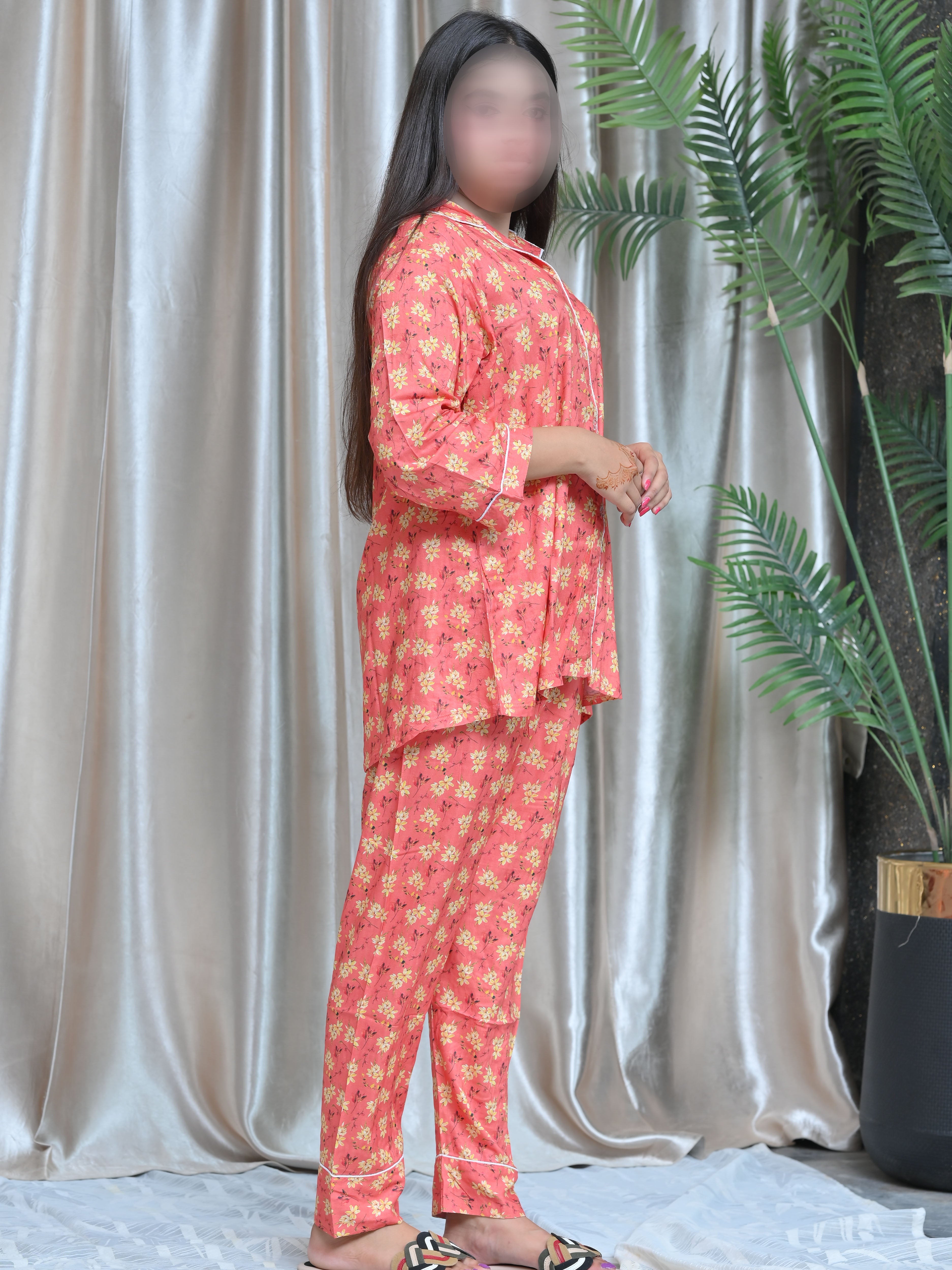 Winter Linen Night Suit