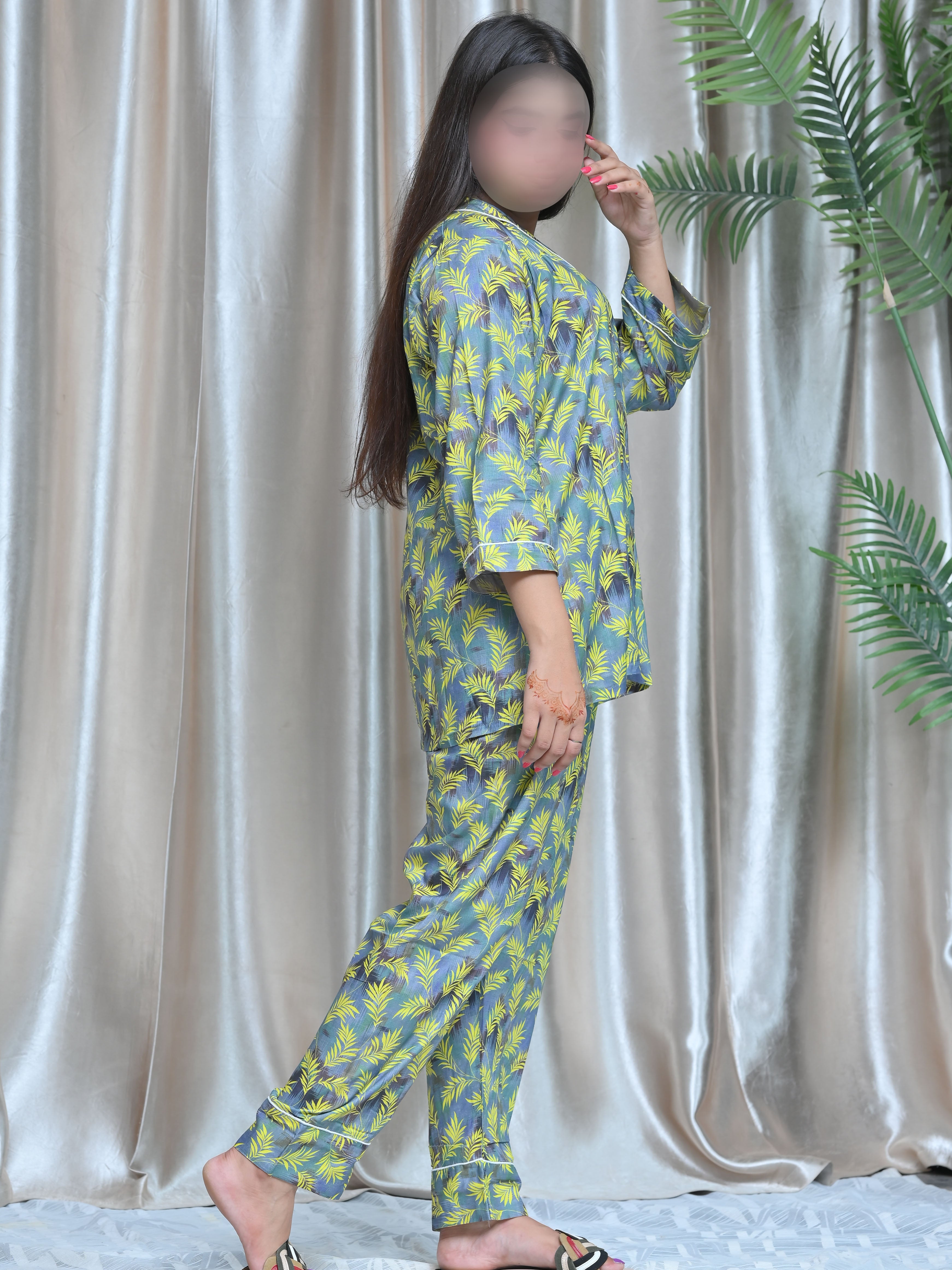 Winter Linen Night Suit