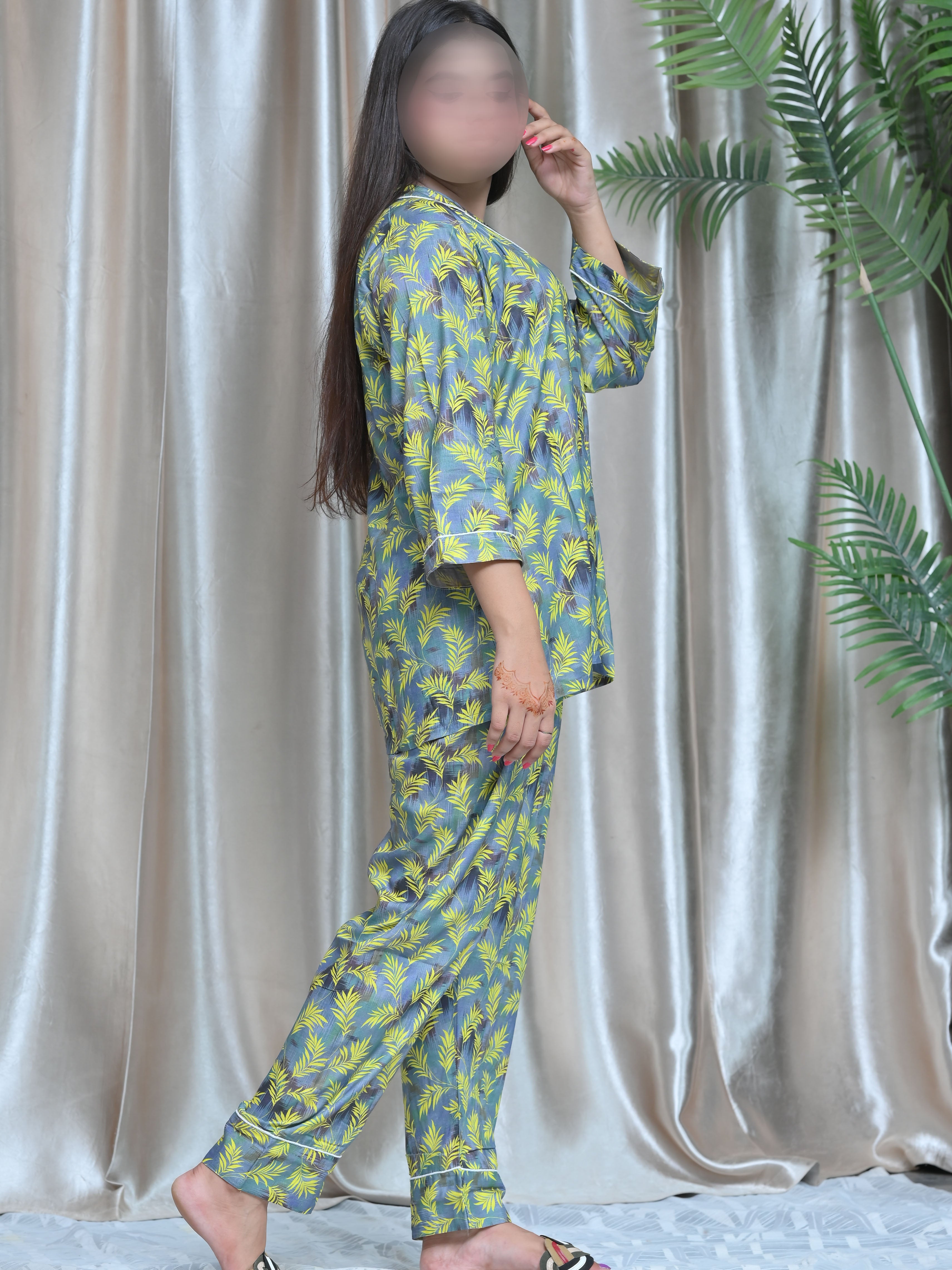 Winter Linen Night Suit