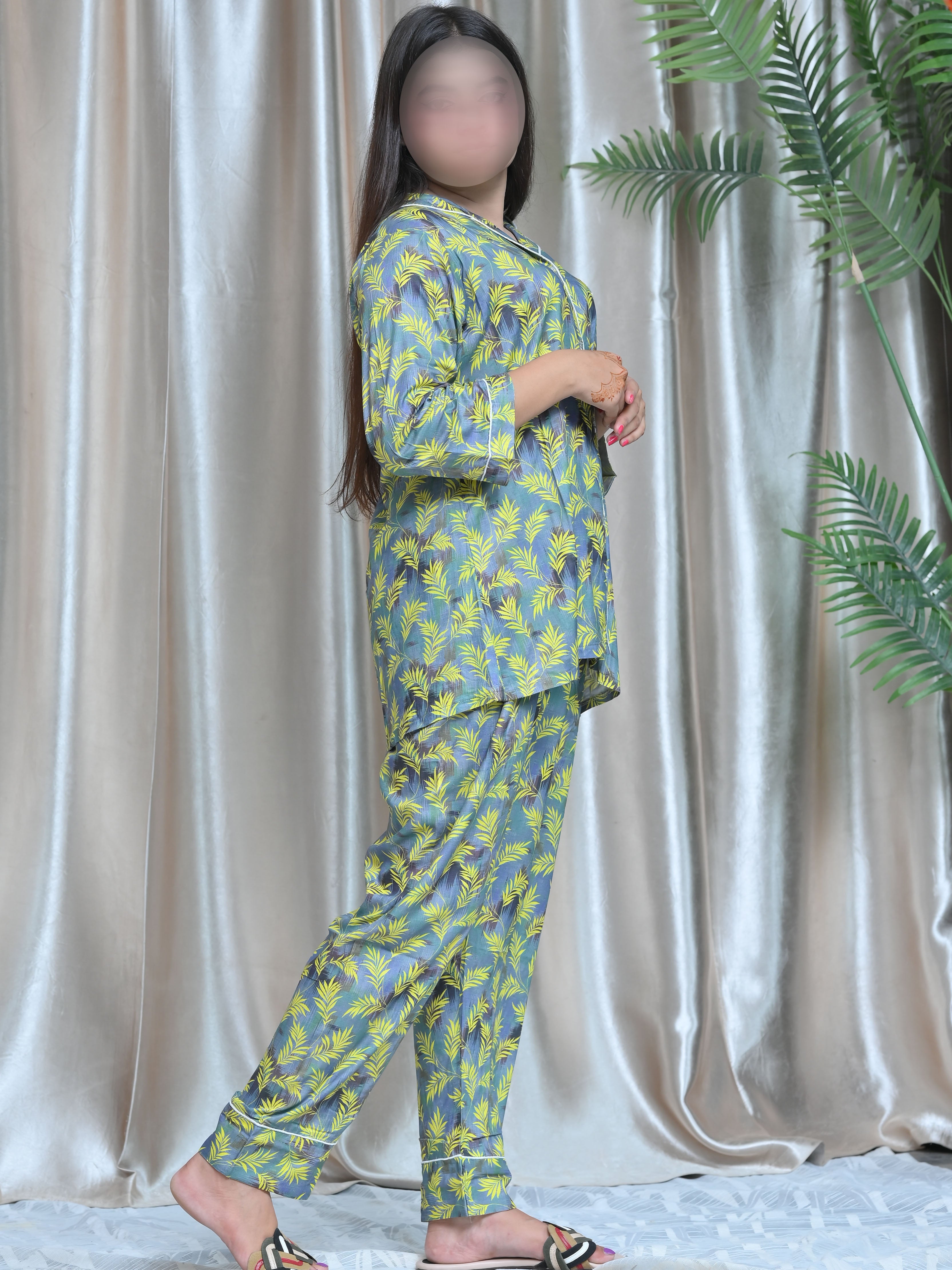 Winter Linen Night Suit