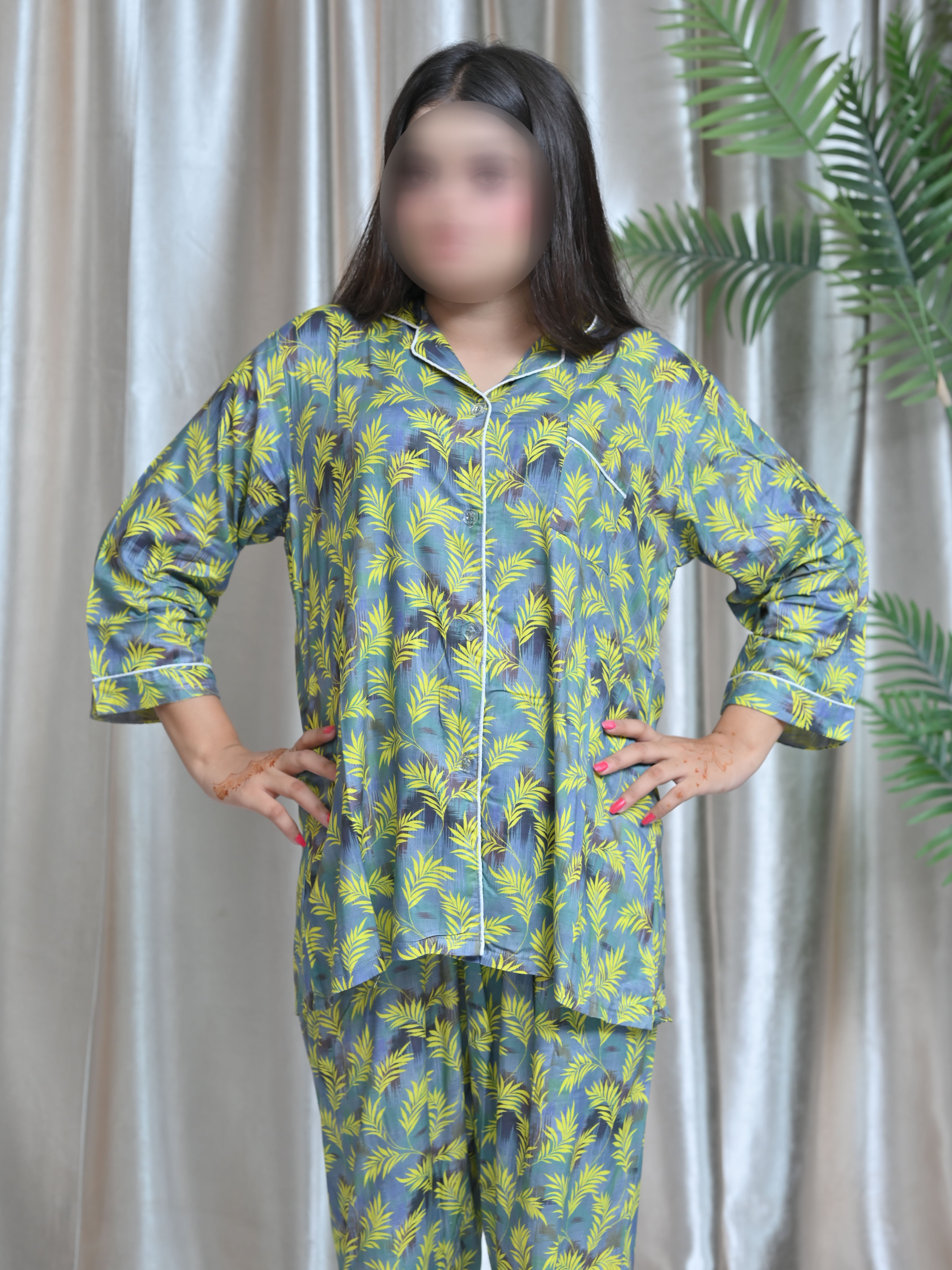 Winter Linen Night Suit